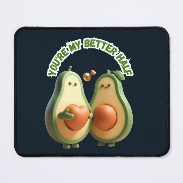 Item preview, You're My Better Half: Cute 3D Avocado Proposal Valentine Art designed and sold by HopeAndHustle.