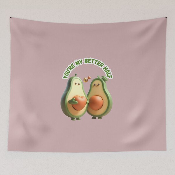 Item preview, You're My Better Half: Cute 3D Avocado Proposal Valentine Art designed and sold by HopeAndHustle.