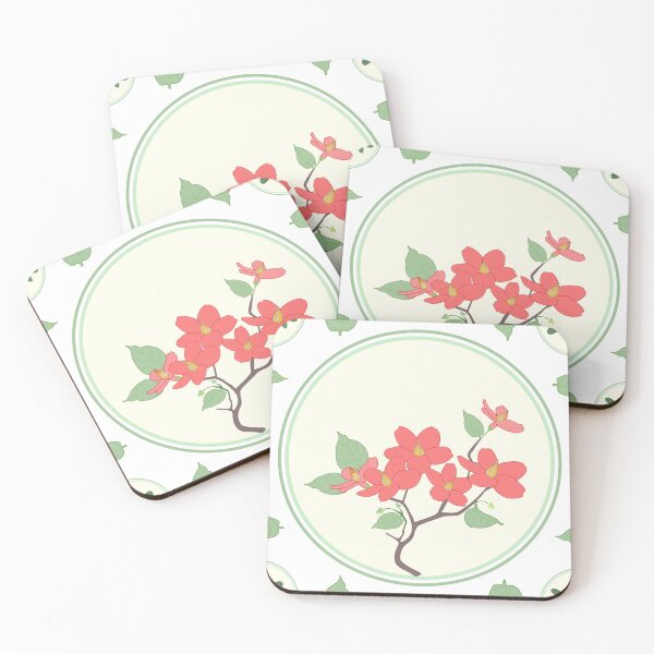 Item preview, Seamless Floral Medallion Pattern with Pink Flowers and Green Leaves on Light Background designed and sold by kasune-shop.