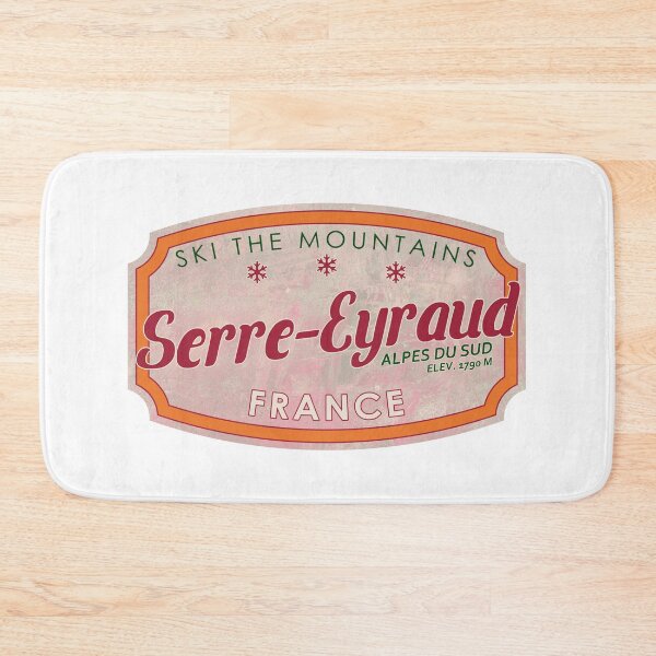 Item preview, Serre-Eyraud, France, Alpes du Sud, Ski, textured skiing badge designed and sold by Wanderful-roads.