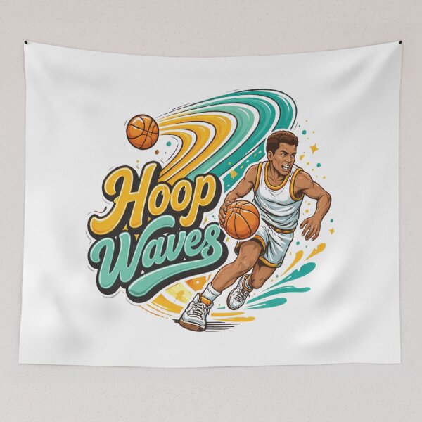 Item preview, Hoop Waves Street Basketball Dribble Graphic T-Shirt designed and sold by RMTrendy.