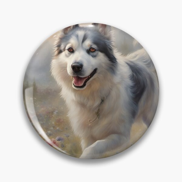 Item preview, Yakutian Laika in a Flowerfield designed and sold by JJArtCreations.