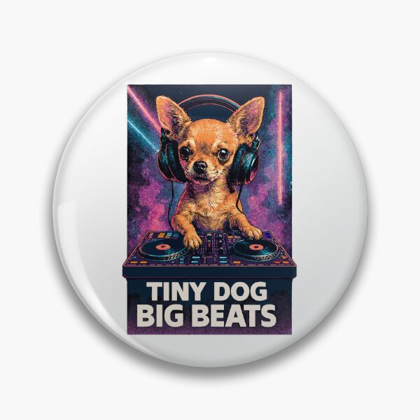 Artikelvorschau, Chihuahua DJ: Tiny Dog Big Beats – Retro Neon entworfen und verkauft von Pineapple-Tree.
