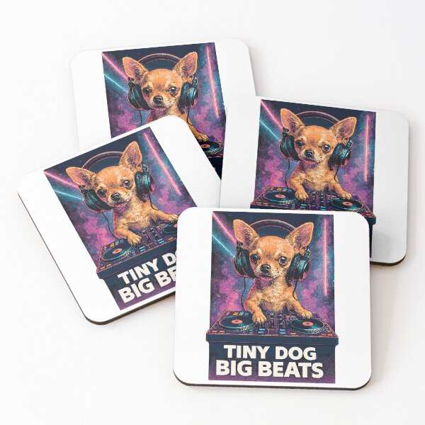 Item preview, Chihuahua DJ: Tiny Dog Big Beats – Retro Neon designed and sold by Pineapple-Tree.