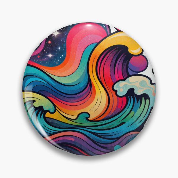 Item preview, Cosmic Neon Waves – Psychedelic Pop Art Urban Illustration designed and sold by PLUSHIWORLDtm.