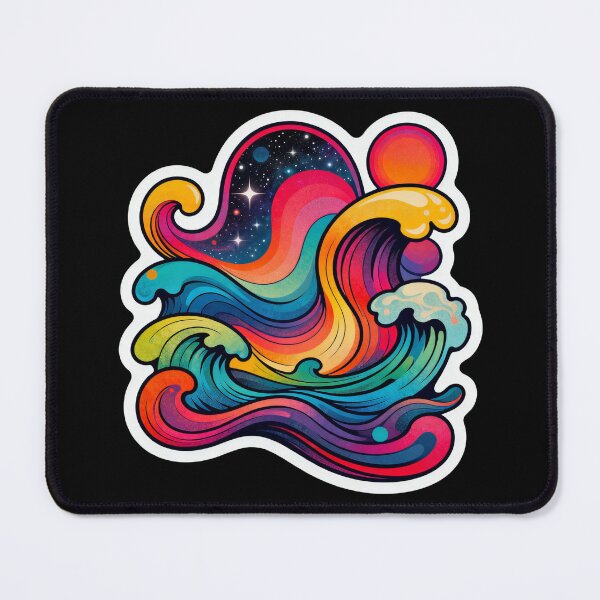 Item preview, Cosmic Neon Waves – Psychedelic Pop Art Urban Illustration designed and sold by PLUSHIWORLDtm.