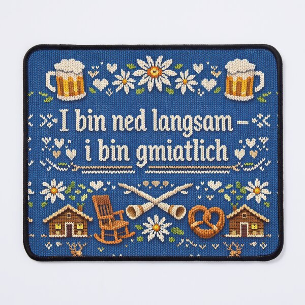 Item preview, I am a cozy Bavarian knitting motif designed and sold by Mauswohn.