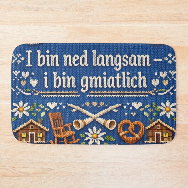 Item preview, I am a cozy Bavarian knitting motif designed and sold by Mauswohn.