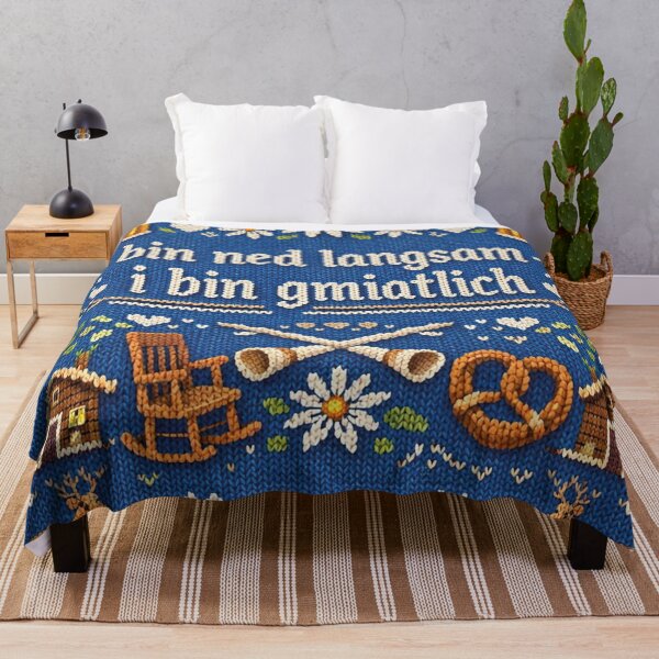 Item preview, I am a cozy Bavarian knitting motif designed and sold by Mauswohn.
