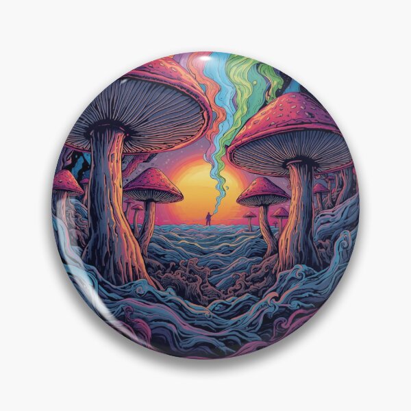 Item preview, Psychedelic Mushroom Dreamscape – Trippy Surreal Vision Art designed and sold by PLUSHIWORLDtm.