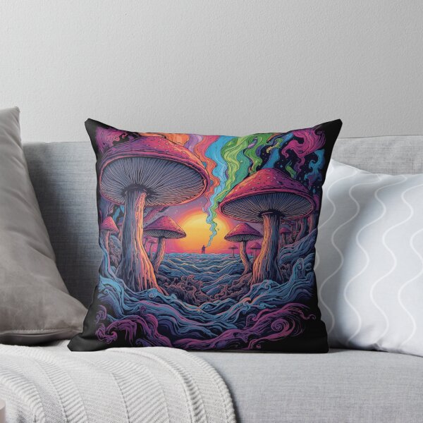 Item preview, Psychedelic Mushroom Dreamscape – Trippy Surreal Vision Art designed and sold by PLUSHIWORLDtm.