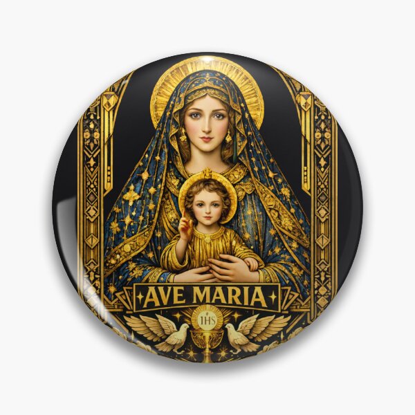 Item preview, Ave Maria — Art Deco Madonna & Child designed and sold by Sanctum Icons.