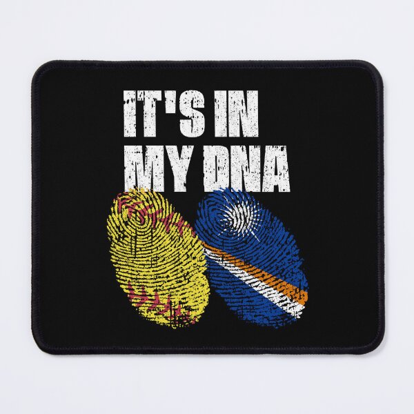 Item preview, IT'S IN MY DNA Softball - Marshall Islands Flag Fingerprint designed and sold by CosmoKitsch.