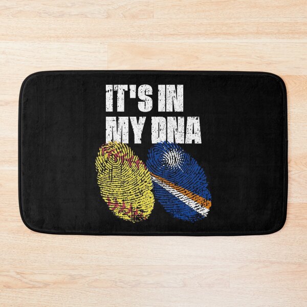 Item preview, IT'S IN MY DNA Softball - Marshall Islands Flag Fingerprint  designed and sold by CosmoKitsch.