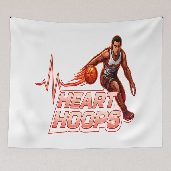 Item preview, Heart Hoops Basketball Passion Player Graphic T-Shirt designed and sold by RMTrendy.