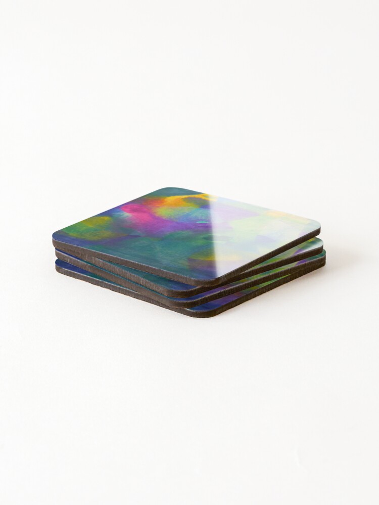 Thumbnail 4 of 5, Coasters (Set of 4), Cubist Color Riot designed and sold by McKayEdition.