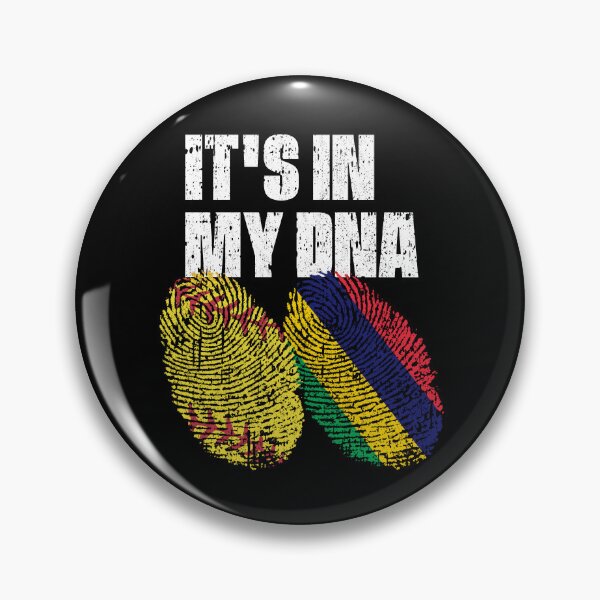 Item preview, IT'S IN MY DNA Softball - Mauritius Flag Fingerprint  designed and sold by CosmoKitsch.