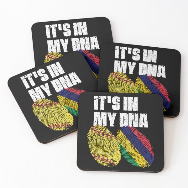 Item preview, IT'S IN MY DNA Softball - Mauritius Flag Fingerprint  designed and sold by CosmoKitsch.