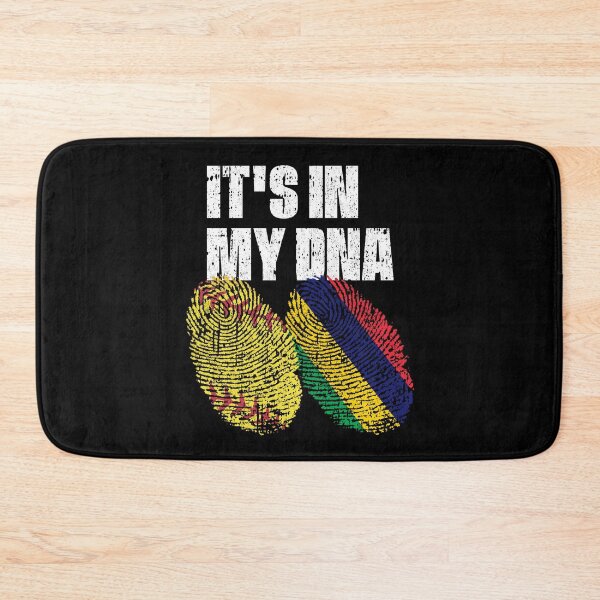Item preview, IT'S IN MY DNA Softball - Mauritius Flag Fingerprint  designed and sold by CosmoKitsch.