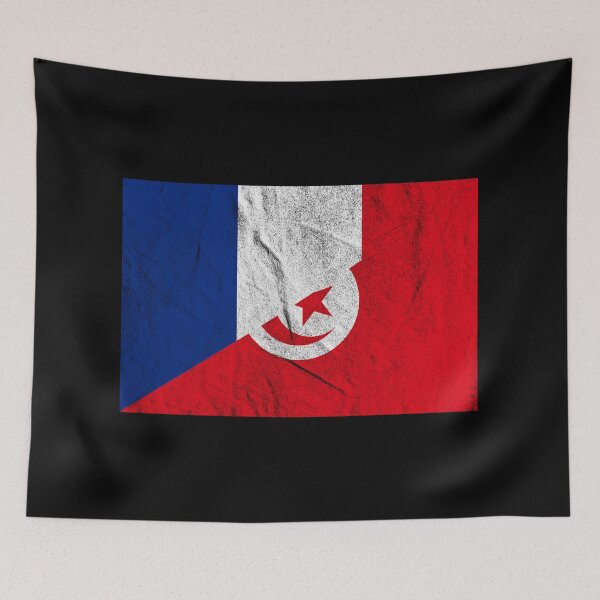 Item preview, Distressed France Tunisia flag designed and sold by Carl's Clothing.