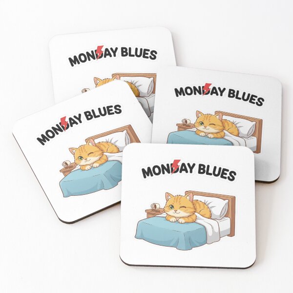 Item preview,  Monday Blues-Cute Cat Sleeping in Bed designed and sold by RS-Globalist-.
