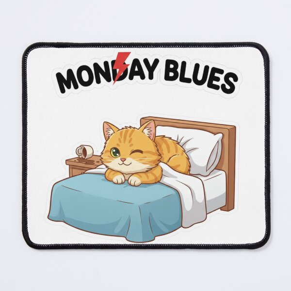 Item preview, Monday Blues-Cute Cat Sleeping in Bed designed and sold by RS-Globalist-.