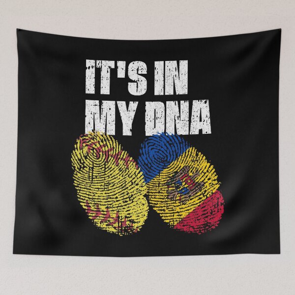Item preview, IT'S IN MY DNA Softball - Moldova Flag Fingerprint  designed and sold by CosmoKitsch.