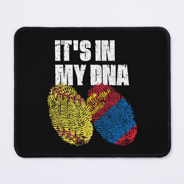 Item preview, IT'S IN MY DNA Softball - Mongolia Flag Fingerprint  designed and sold by CosmoKitsch.
