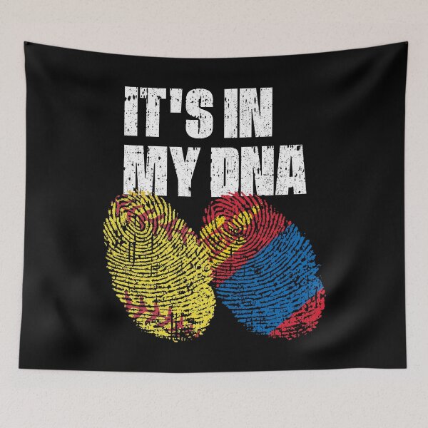 Item preview, IT'S IN MY DNA Softball - Mongolia Flag Fingerprint  designed and sold by CosmoKitsch.