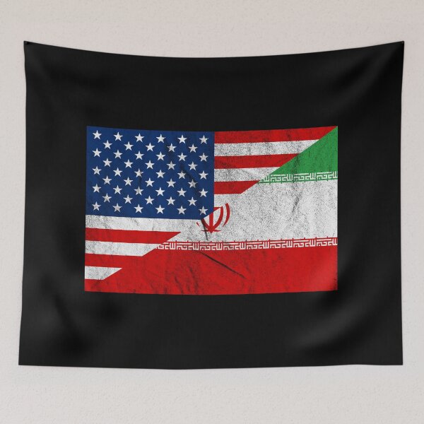 Item preview, Distressed USA Iran Flag designed and sold by Carl's Clothing.