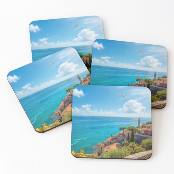 Item preview, Romantic Italy Coastline Poster, Mediterranean Sea View designed and sold by BlareBlare.