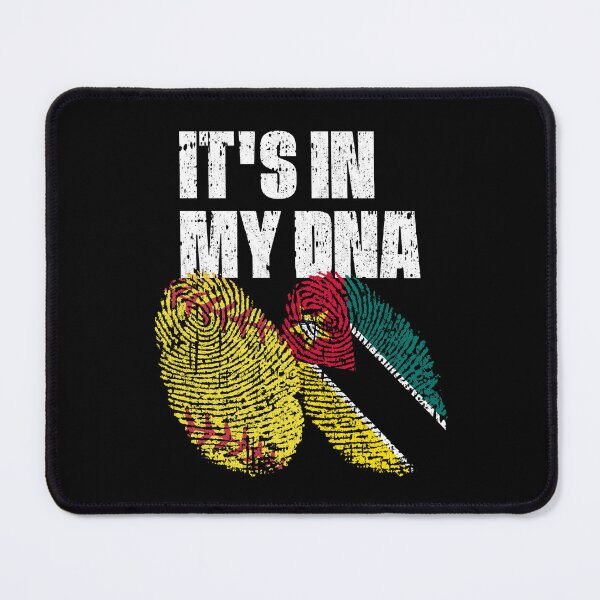 Item preview, IT'S IN MY DNA Softball - Mozambique Flag Fingerprint designed and sold by CosmoKitsch.