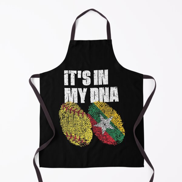 Item preview, IT'S IN MY DNA Softball - Myanmar Flag Fingerprint designed and sold by CosmoKitsch.