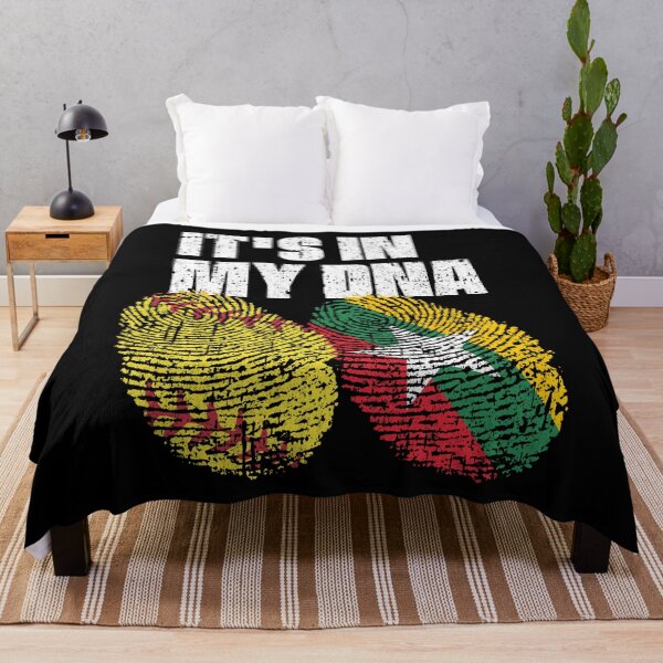 Item preview, IT'S IN MY DNA Softball - Myanmar Flag Fingerprint designed and sold by CosmoKitsch.