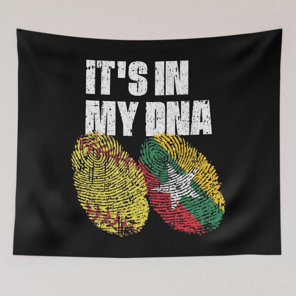 Artikelvorschau, ES LIEGT IN MEINER DNA: Softball – Fingerabdruck der Flagge Myanmars entworfen und verkauft von CosmoKitsch.
