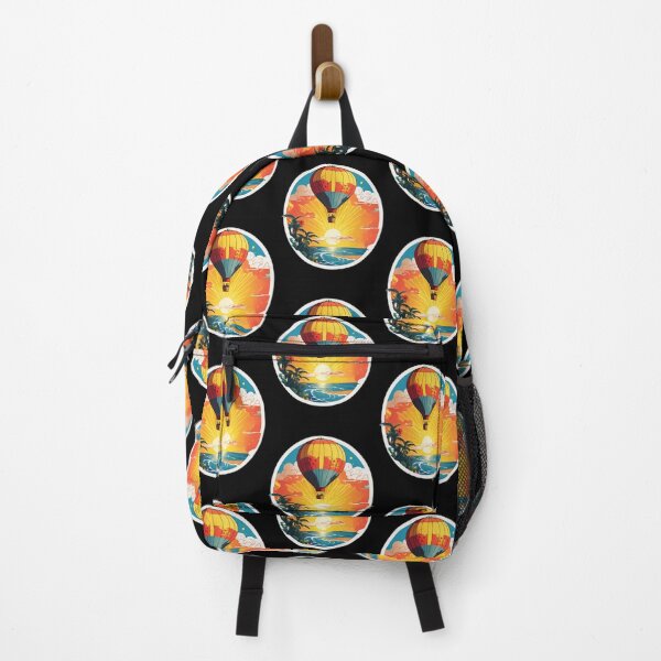 Item preview, Hot Air Balloon Over Calm Ocean at Sunset with Hawaii Orchids designed and sold by NautiChic.
