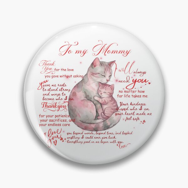 Item preview, Thank You Message For Mommy - Mother Cat and Kitten Love Illustration designed and sold by Custom Gift Design .