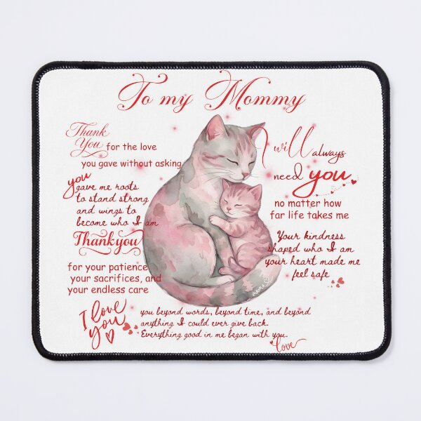 Item preview, Thank You Message For Mommy - Mother Cat and Kitten Love Illustration designed and sold by Custom Gift Design .