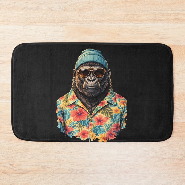 Item preview, Boss Gorilla in Floral Shirt – Premium Streetwear Animal Illustration designed and sold by ColorSplash123.