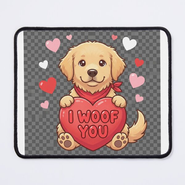 Item preview, Cute Dog Valentine's Day PNG Clipart - I Woof You Pun 2026 Commercial Use designed and sold by SpraySoul999.