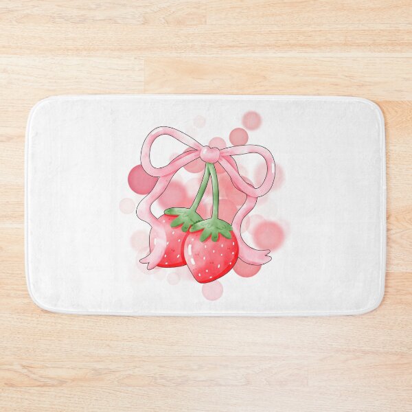 Artikelvorschau, Erdbeeren mit rosa Schleife – Niedliche Illustration entworfen und verkauft von iamKRUK.
