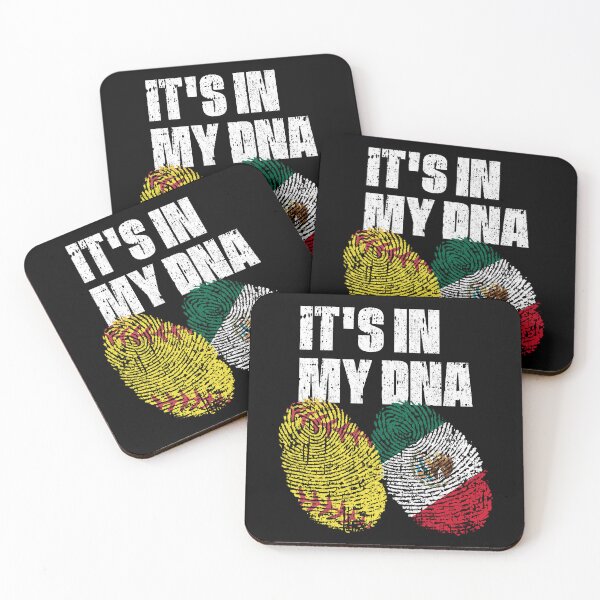 Item preview, IT'S IN MY DNA Softball - Mexico Flag Fingerprint  designed and sold by CosmoKitsch.