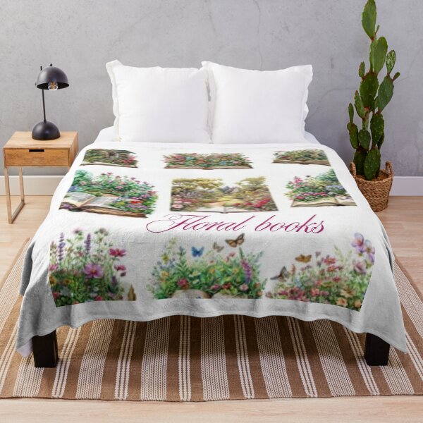 Item preview, Floral Books Garden Illustration – Vintage Botanical Reading Art designed and sold by hanan0708.