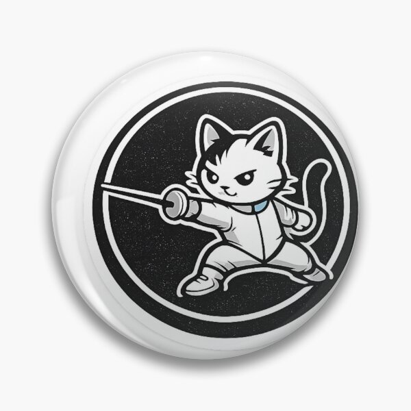 Item preview, cat fencing designed and sold by ChillCharmStudio.