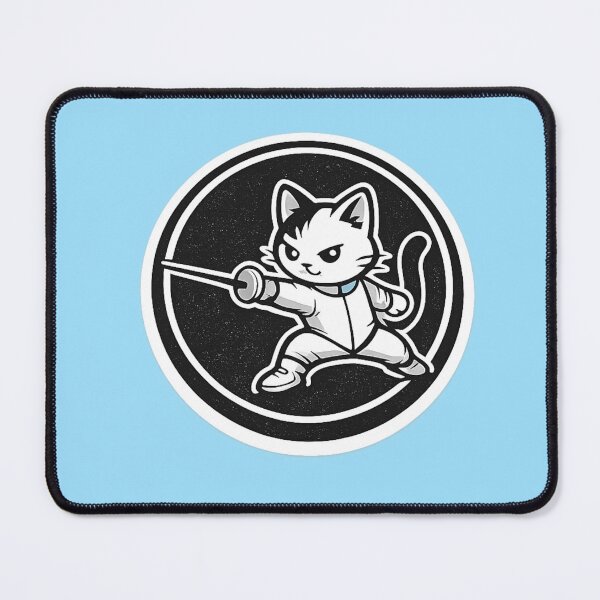Item preview, cat fencing designed and sold by ChillCharmStudio.