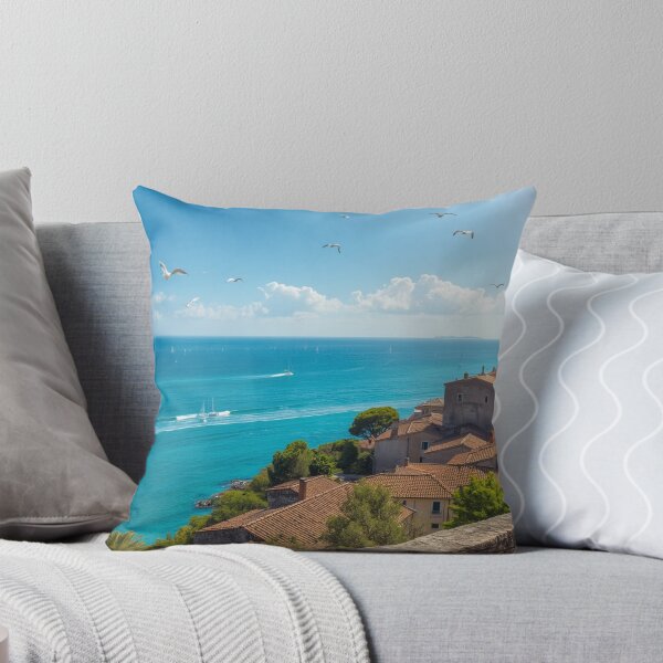 Item preview, Sunlit Italian Ocean Scenery Art Print for Home Decor designed and sold by BlareBlare.