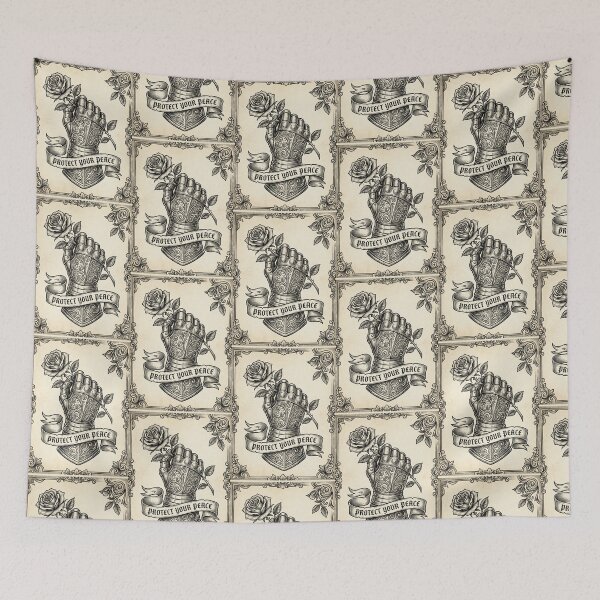 Item preview, Protect Your Peace – Medieval Armor Rose Illustration designed and sold by KAYJAY DESIGNS.