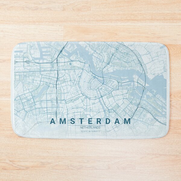 Artikelvorschau, Amsterdam Karte Blau entworfen und verkauft von Thurisaz Designs.