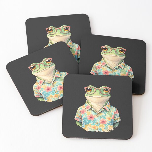 Item preview, Chill Frog in Floral Shirt – Aesthetic Lifestyle Animal Illustration designed and sold by ColorSplash123.