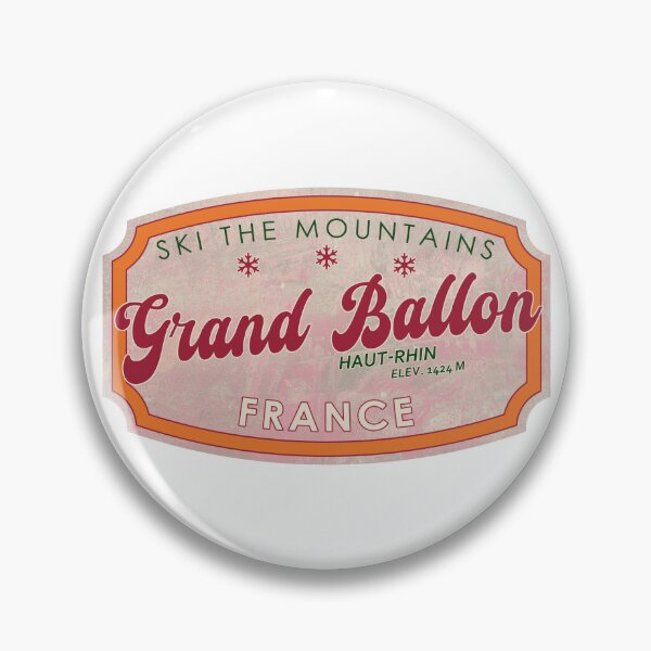 Item preview, Grand Ballon, France, Haut-Rhin, Ski, textured skiing badge designed and sold by Wanderful-roads.